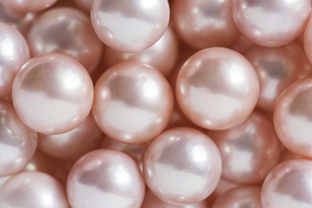 Natural pearls close up